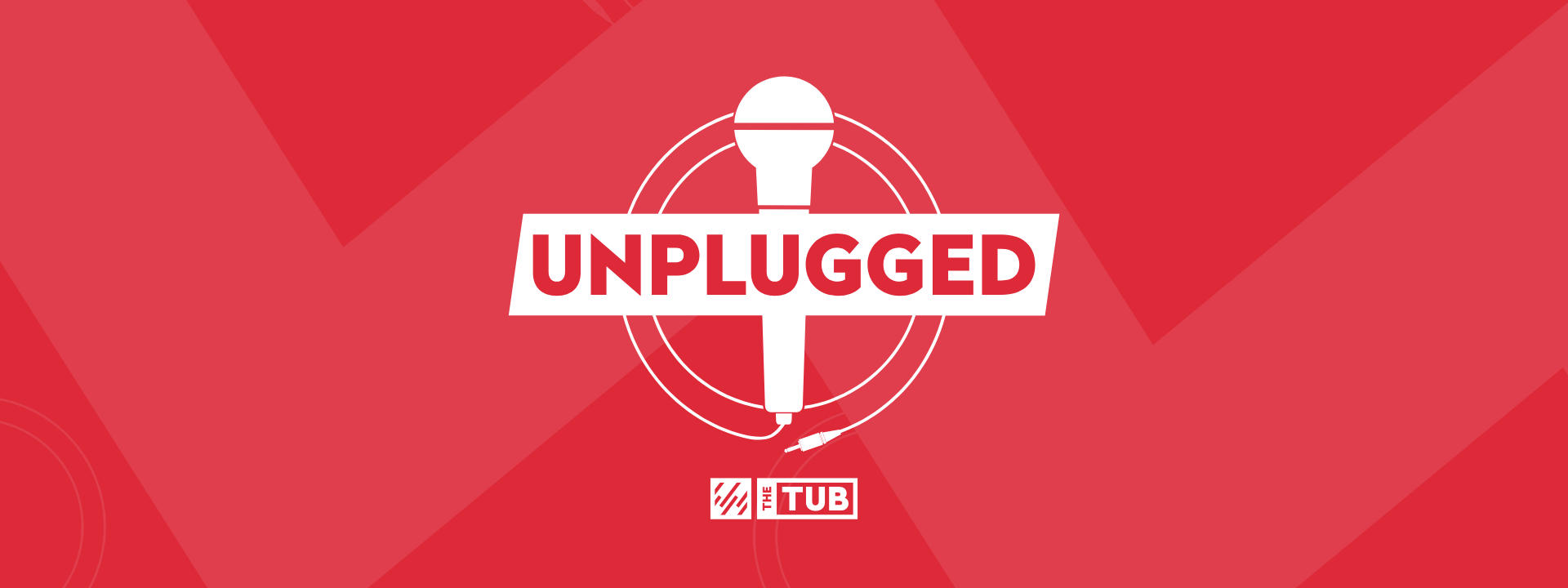 Red artwork for the unplugged event