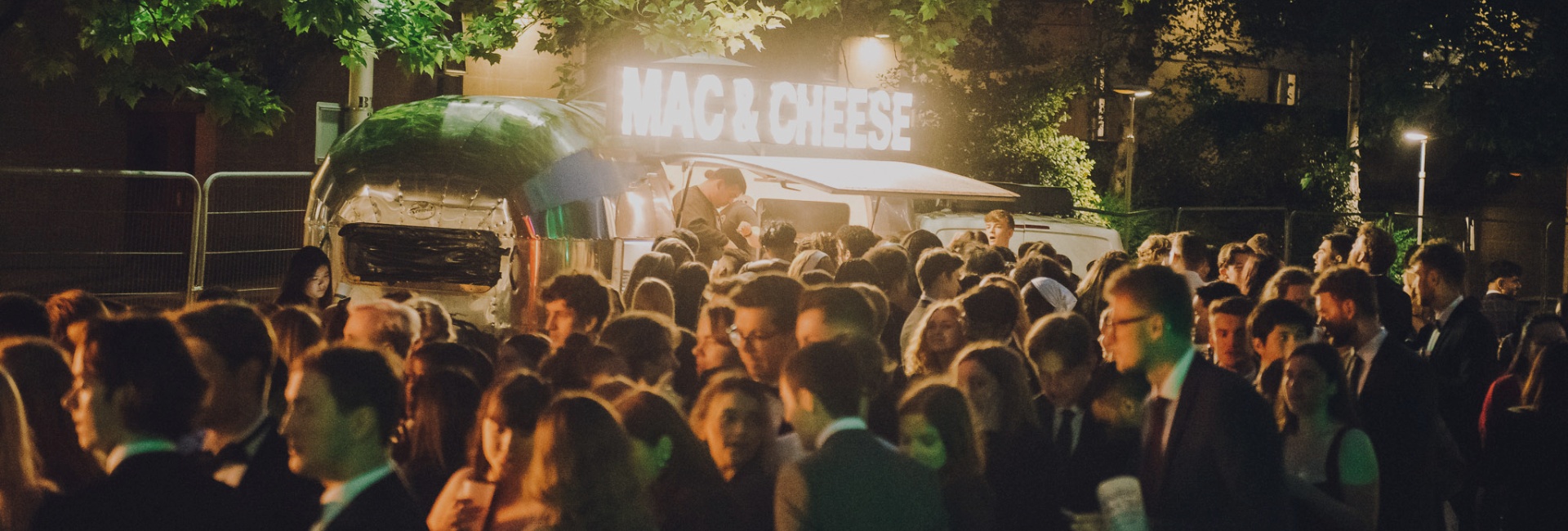 crowds of students enjoying food at the Bath Summerball