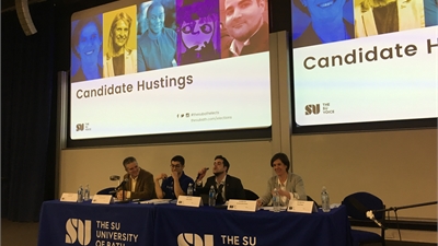 A picture of local MP candidates at a University hustings event.